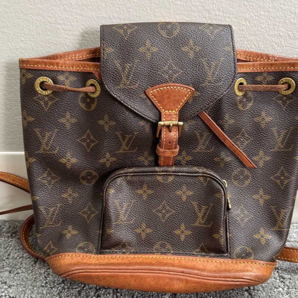 Louis Vuitton Brown Monogram Drawstring Bag